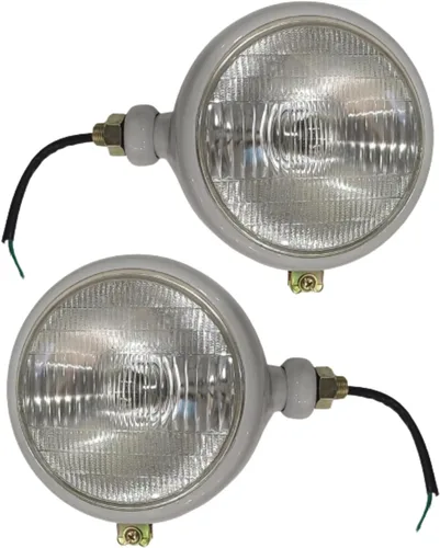 Miniatura 2 de Conjuntos de Faroles de Señalización y de Butler con Bombilla de 12V Compatibles con Tractores Ford 2N, 9N, 8N, 600, 800, NAA - Faro de Tractor Gris
