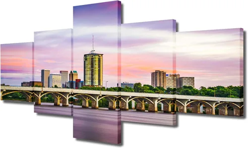 Miniatura 117 de TUMOVO Fotos en lienzo de Estados Unidos, Cincinnati, Ohio, Skyline at Dusk para tu sala de estar, impresiones de paisaje urbano de rascacielos