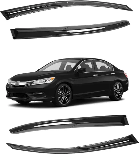 Miniatura 122 de Viseras para ventanas para Mazda 3 Sedán 4 puertas 2004 2005 2006 2007 2008 2009 estilo JDM Mugen, deflector de viento, protector solar y de lluvia