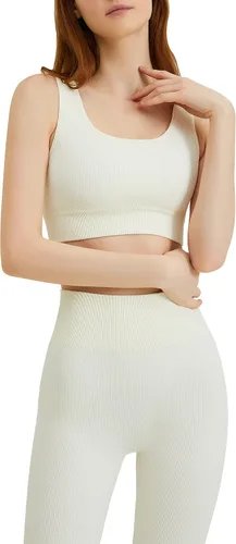Miniatura 4 de Conjuntos de entrenamiento para mujer, 2 piezas, sin costuras, acanalados, de cintura alta, leggings de yoga, ropa de gimnasio, ropa activa
