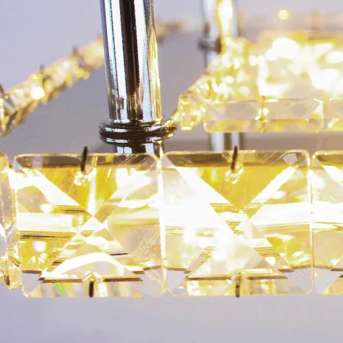 Miniatura 7 de Pequeña Lámpara de Araña LED de Cristal, Instalación Semiempotrada, Lámpara de Techo Moderna de Cristal para Dormitorios, Comedores, Pasillos