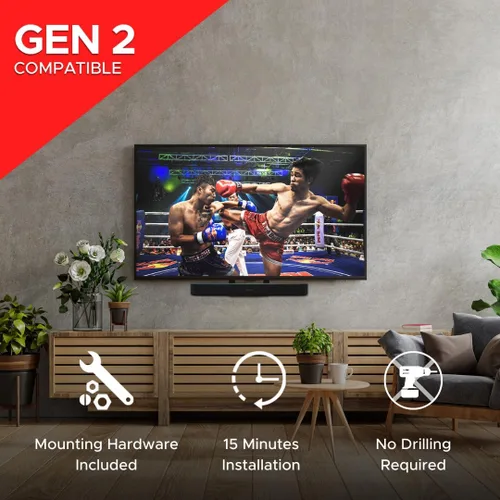 Miniatura 4 de Soporte de TV Soundbass Beam, Compatible con las Generaciones 1 y 2 del Soporte de Montaje Sonos Beam para TV, Negro, Kit Completo de Hardware