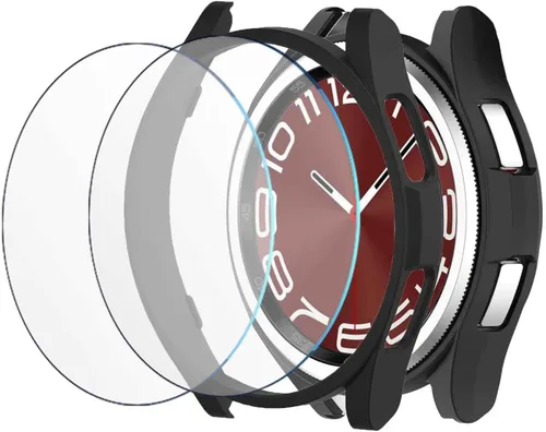 Miniatura 5 de [Paquete de 2] Funda para Samsung Galaxy Watch 6 Classic de 1.693 in, carcasa protectora ultrafina de policarbonato duro resistente al agua