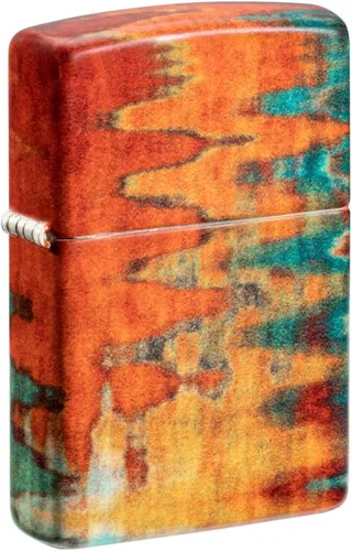 Zippo Encendedor de bolsillo de color naranja con pinceladas de 540 colores Trazo de pincel naranja de 540 colores
