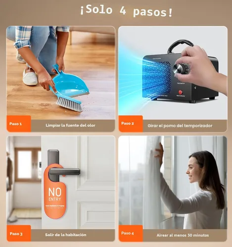 Miniatura 7 de Generador de ozono de 48,000 mg, máquina comercial de ozono para eliminación de olores, desodorizante purificador de aire ionizador de O3 de alta