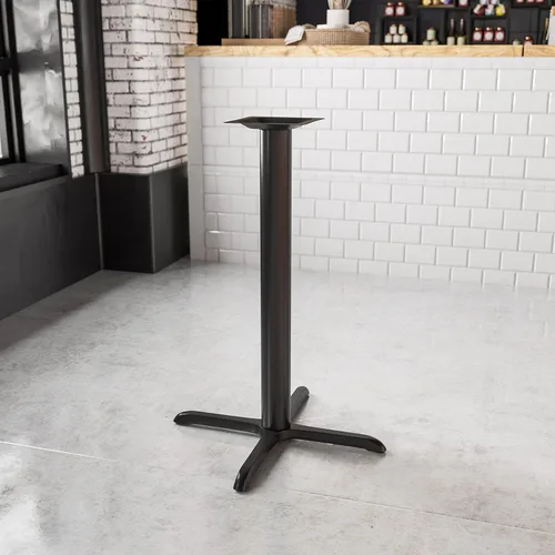 Miniatura 2 de Flash Furniture Beverly - Mesa de restaurante con base en X de 33 x 33 pulgadas de diámetro, columna de altura de barra, color negro, juego de 1