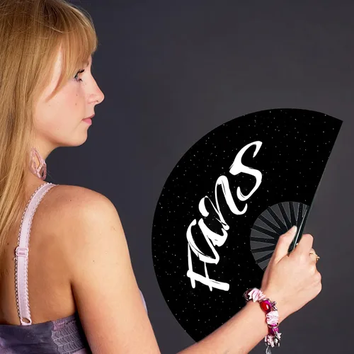 Miniatura 3 de Qchengsan Fans Rave - Ventilador de mano para conciertos grandes, ventilador renacentista plegable de mano, ventilador de festival, ventilador