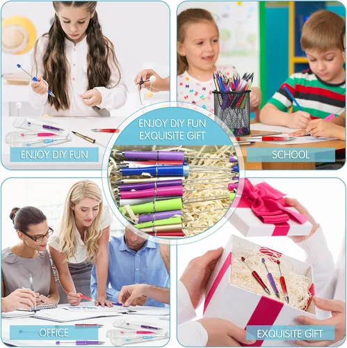 Miniatura 5 de Jetec Kit de 150 bolígrafos de cuentas para bricolaje, 50 bolígrafos de plástico con cuentas, 50 recambios con 50 bolsas para bolígrafos, bolígrafo