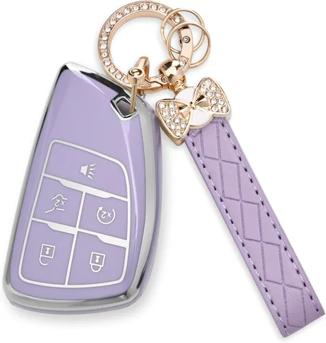 Miniatura 7 de para Funda de llavero Chevy - Estuche de protección de TPU suave con llavero para 2021-2025 Chevy Suburban Tahoe GMC Yukon Denali Silverado Buick