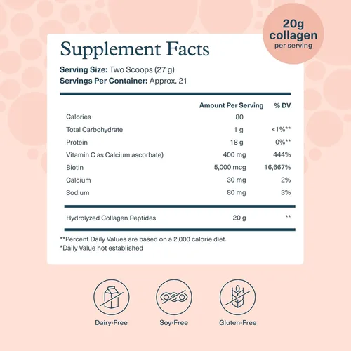 Miniatura 2 de Youtheory Colágeno en polvo - 0.71 oz de péptidos de colágeno hidrolizados - con vitamina C, biotina y aminoácidos - Apoya la salud