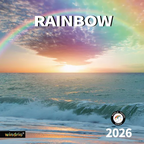 Calendario de pared 2026, calendario 2026, noviembre de 2025 a diciembre de 2026, calendario de pared arcoíris, 12 x 24 pulgadas abierto, página