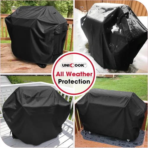 Miniatura 9 de Cubierta Unicook para parrilla de gas, impermeable, resistente, cubierta para barbacoa de 55 pulgadas, material desteñido especial y resistente a