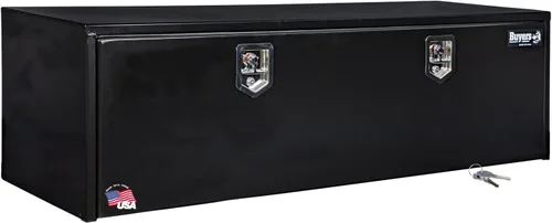 Miniatura 25 de Buyers Products 1703349 - Caja de acero negro para debajo de la carrocería con pestillo de mango en T, 14 x 12 x 18 pulgadas, caja de herramientas