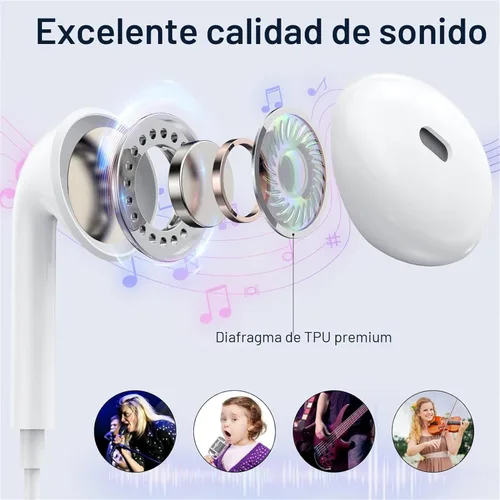 Miniatura 3 de Auriculares USB C para iPhone 17/16/15 Pro Max Plus Auriculares Tipo C con Micrófono y Control Remoto Cancelación de Ruido para iPhone 17/16/15 Pro