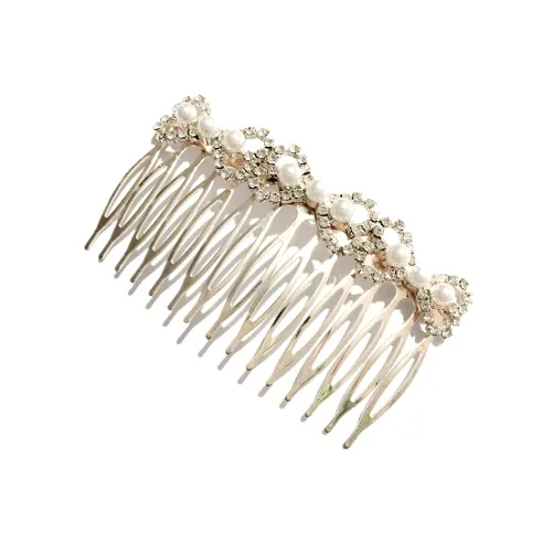 Miniatura 8 de Los accesorios de pelo nupcial de moda más populares Rhinestone perla aleación peine de pelo de la boda horquilla nupcial cristal horquillas