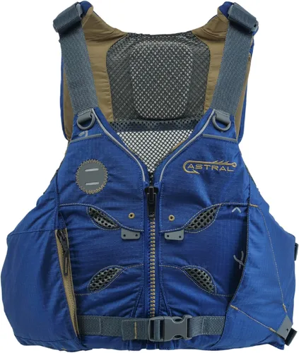 Astral V-Eight Fisher - Chaleco salvavidas para adultos, alta ventilación, USCG tipo III PFD, para pesca y excursiones Azul marino