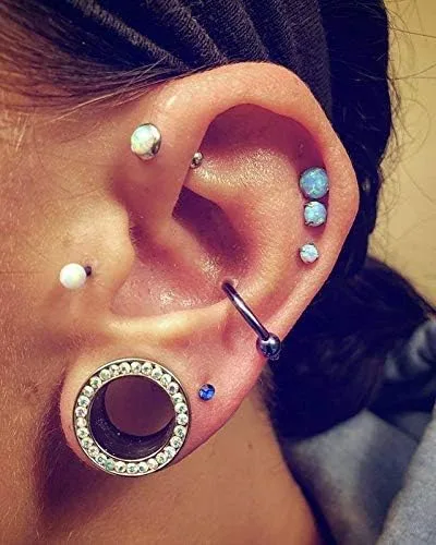 Miniatura 4 de Body Candy Aretes de acero inoxidable sintético con broche de ópalo paquete de 3