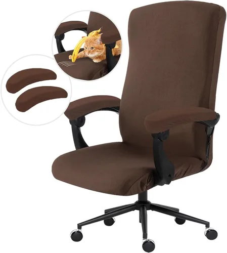 Miniatura 37 de Fundas elásticas para asiento de silla de oficina de escritorio - Funda universal de spandex para silla de computadora - Fundas removibles lavables