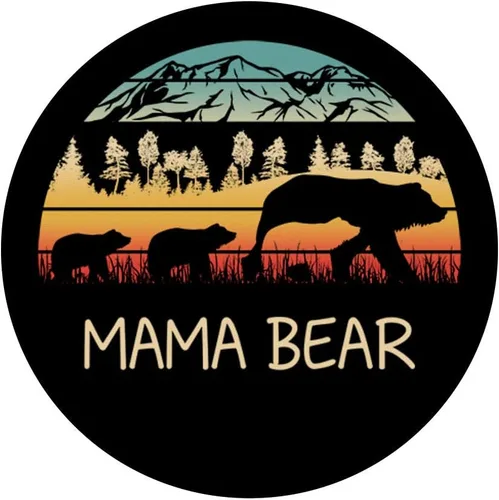 Miniatura 3 de Oso de mamá con 3 cubs Pop Socket Retro Montañas Día de la Madre – PopSockets Grip y soporte para teléfonos y tabletas