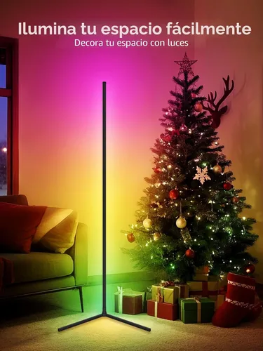 Miniatura 5 de Tyute Lámpara de pie de esquina, lámpara de esquina LED RGB con sincronización de música, aplicación inteligente y control remoto, luz de ambiente