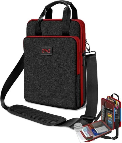Miniatura 9 de ZINZ Bolsa de hombro para laptop de 12.3-13 pulgadas, bolso expandible con compartimento para objetos de valor compatible con MacBook Air/Pro/Neo