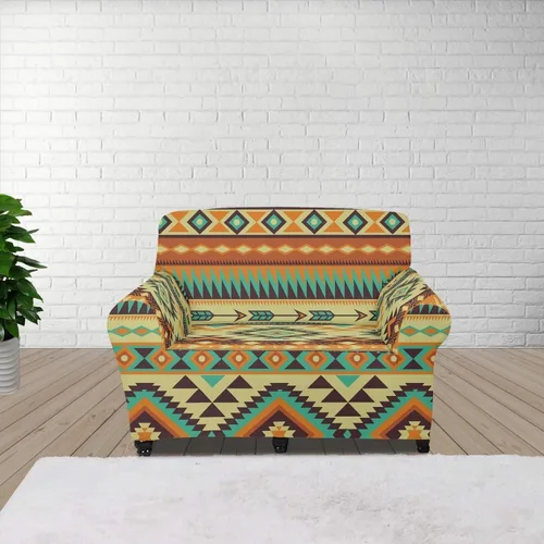 Funda de sofá de Seater, estilo bohemio, antiarañazos, diseño tribal navajo, nativo americano, diseño tribal, funda de sofá, lavable, elástica,