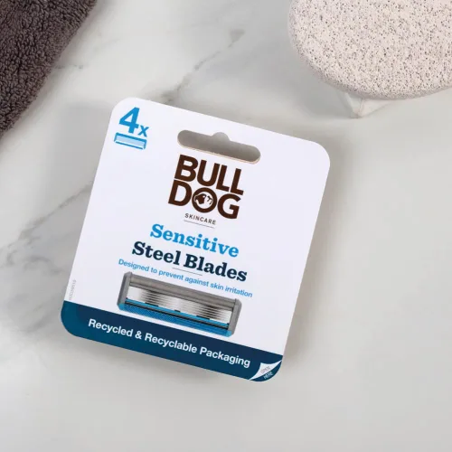 Miniatura 9 de Bulldog Cuidado de la piel - Cuchillas de acero sensibles - Recambios de cuchillas de afeitar para hombre - Contiene 4 cabezales de hoja