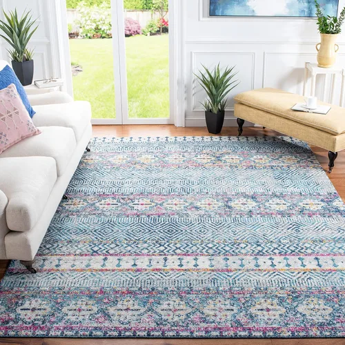 Miniatura 7 de SAFAVIEH Madison Collection - Alfombra decorativa de 2 pies 3 pulgadas x 4 pies, color carbón y gris, diseño bohemio chic, no desprende pelusa