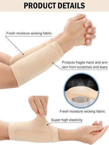 Miniatura 6 de Janmercy 9 pares de protectores de brazo para piel fina y moretones protectores de brazos para ancianos para trabajo de jardinero