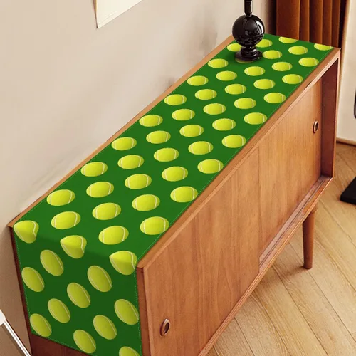 Miniatura 4 de Nepnuser Camino de mesa de pelota de tenis, decoración de fiesta de tenis, temática deportiva, suministros de fiesta de cumpleaños, verano, hogar