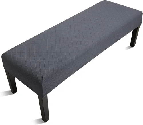 Miniatura 17 de Fuloon - Funda elástica de jacquard para banco de comedor, antipolvo, desmontable, funda para banco lavable, protector de cojín de asiento para Beige