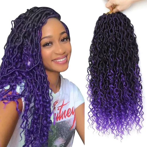 Miniatura 10 de 8 Paquetes de Rastas Falsas Bohemias de Ganchillo de 14 Pulgadas, Rastas Suaves de Ganchillo con Extremos Rizados, Pre-enrolladas, Cabello de 1B/27#