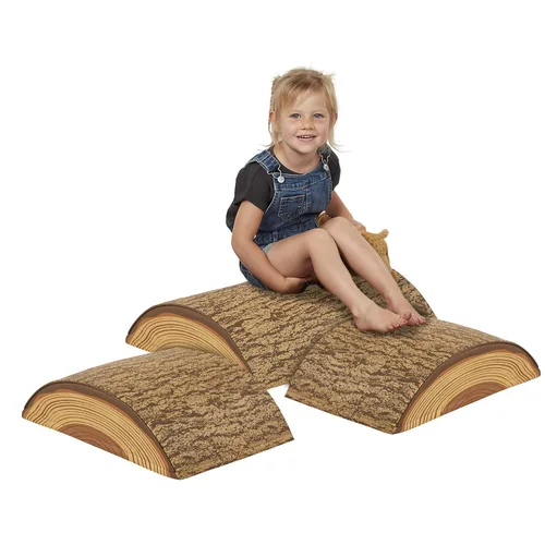 Miniatura 11 de ECR4Kids SoftZone Trepador de troncos de troncos para el equilibrio constructor, juego para principiantes, chocolate, 3 piezas