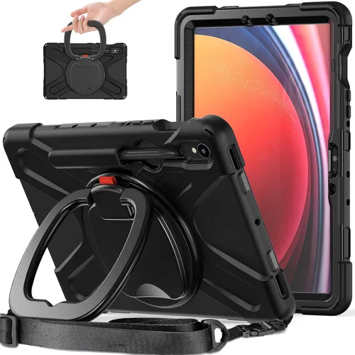 Miniatura 151 de 360 Rotation Case for Galaxy Tab ActivePro/Tab Active4 Pro/Active 5 Pro 10.1" Sturdy Cover Rotate Ring Stand Shoulder Carrying Strap Hand Strap
