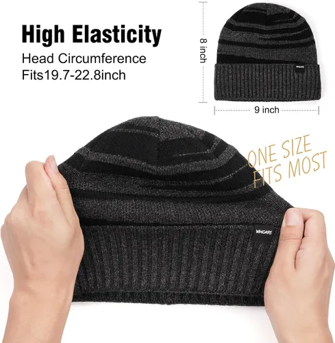 Miniatura 2 de Wmcaps Gorro de invierno para hombres y mujeres, forro polar, suave, cálido, calavera