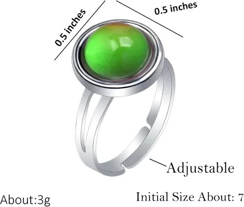 Miniatura 3 de AINILOVE Anillo que cambia de color con detección de temperatura, tortuga, delfín, ballena, pingüino, animal, estado de ánimo, para niñas, fiesta