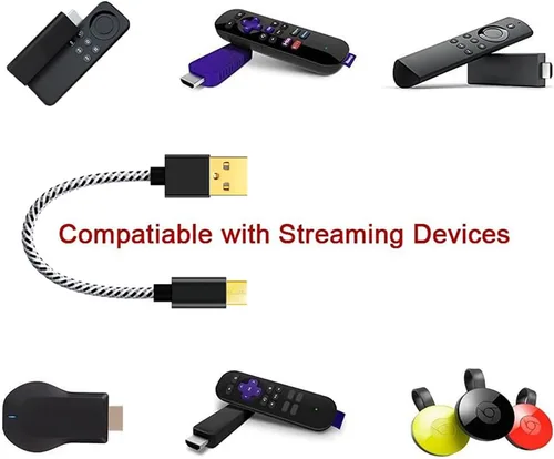 Miniatura 3 de Cable de alimentación USB para Fire Stick, cable adaptador de repuesto para enchufe, alimenta Amazon FireStick directamente desde el puerto USB