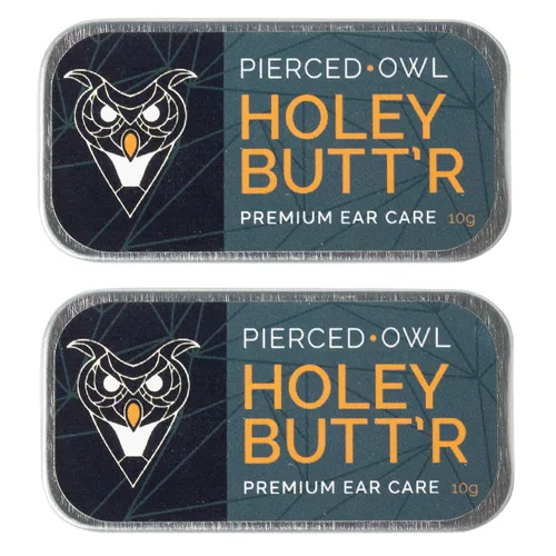 Miniatura 2 de 2 latas de 0.35 onzas Holey Butt'r Vegan Ear Gauge Crema de lóbulo estirador