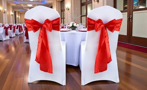 Miniatura 2 de MDS Bandas de Satén para Sillas, Paquete de 50, 7"x108" Cada Una, Lazos Decorativos de Cinta para Respaldos de Sillas para Fiestas de Navidad, Cena