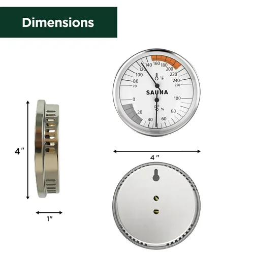 Miniatura 4 de Andelov - Termómetro e higrómetro de sauna – Rango de temperatura 70-250 °F, rango de humedad 0-100% para salas de vapor infrarrojos/de vapor