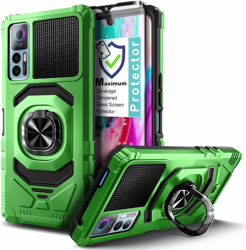 NZND Funda para TCL 30 5G /TCL 30 /TCL 30 Plus con protector de pantalla de vidrio templado (cobertura máxima), protección de cuerpo completo [grado