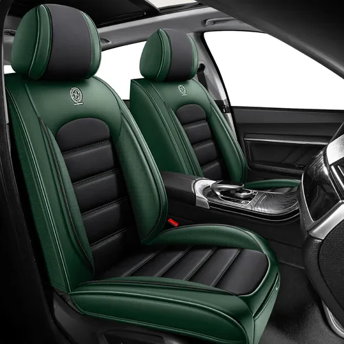 Miniatura 22 de Fundas de asiento para Chevrolet Chevy Aveo 2004-2011, funda de asiento de automóvil de piel sintética, compatible con bolsa de aire, protector