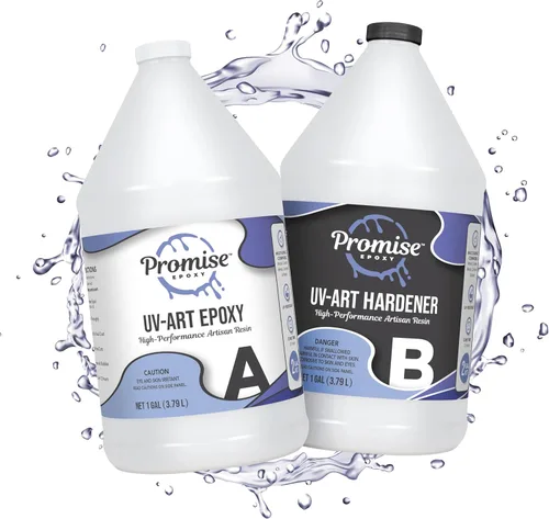 Pro Marine Supplies Promise Epoxy - Kit de resina de arte UV de 2 galones, epoxi transparente con resistencia UV superior, perfecto para fundición,