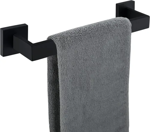 Miniatura 14 de Nolimas Toallero de baño negro mate, barras individuales, barra de toallero, barra clásica de acero inoxidable montado en la pared, toallero