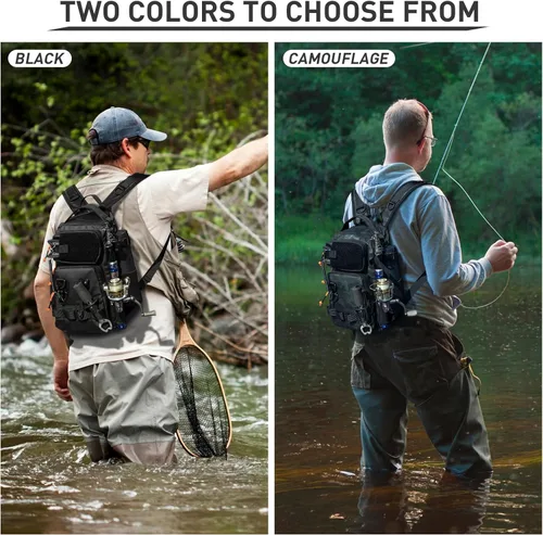 Miniatura 7 de THKFISH Mochila de pesca con soporte para caña, kit de herramientas de pesca, bolsa resistente al agua con kit de señuelos de pesca, caja