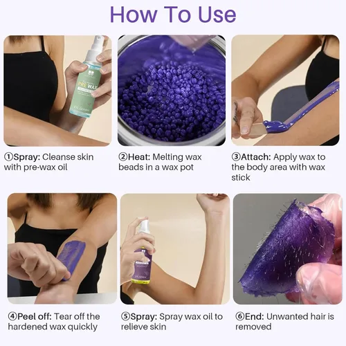 Miniatura 7 de BLITZWAX Kit de depilación brasileña y bikini para mujer, calentador de cera dura para cara, piernas y cuerpo, kit de depilación en casa, apto