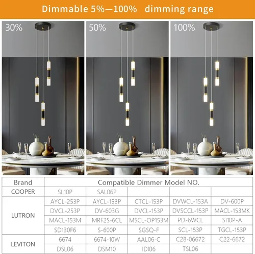 Miniatura 3 de Iluminación colgante moderna de cocina sobre isla regulable LED de 3 luces mini lámpara colgante, luces colgantes de cocina y dormitorio, accesorios
