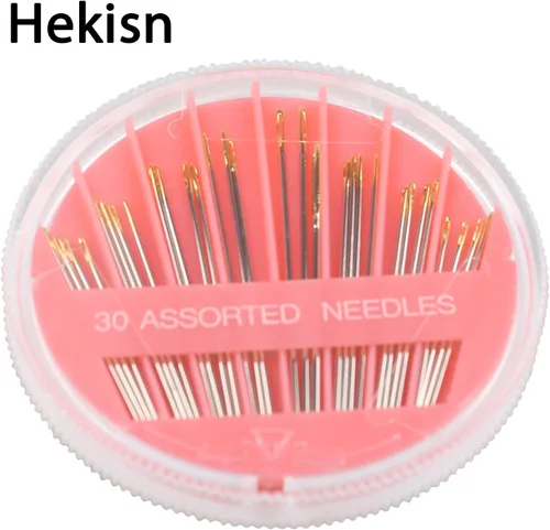 Miniatura 6 de Hekisn 30 agujas de coser a mano de alta calidad, 6 tamaños, 30 unidades, agujas de coser surtidas, agujas de coser para reparación de costura a