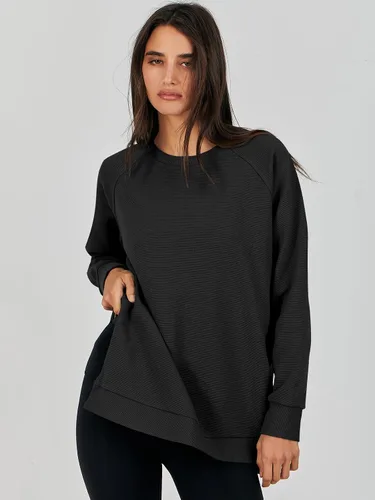 Miniatura 8 de Caracilia Sudaderas de gran tamaño para mujer, manga larga, cuello redondo, túnica con cremallera lateral, ropa de invierno de moda 2023