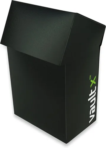 Miniatura 3 de Vault X Pequeña caja de cubierta estándar con 100 fundas negras, se adapta a más de 60 tarjetas coleccionables con funda (negro)